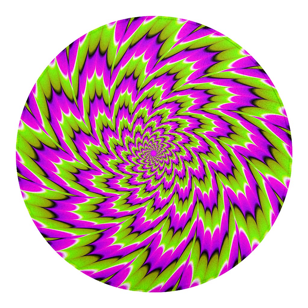 Green Explosion Moving Optical Illusion Round Blanket