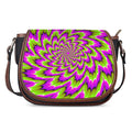 Green Explosion Moving Optical Illusion Saddle Bag