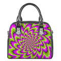 Green Explosion Moving Optical Illusion Shoulder Handbag