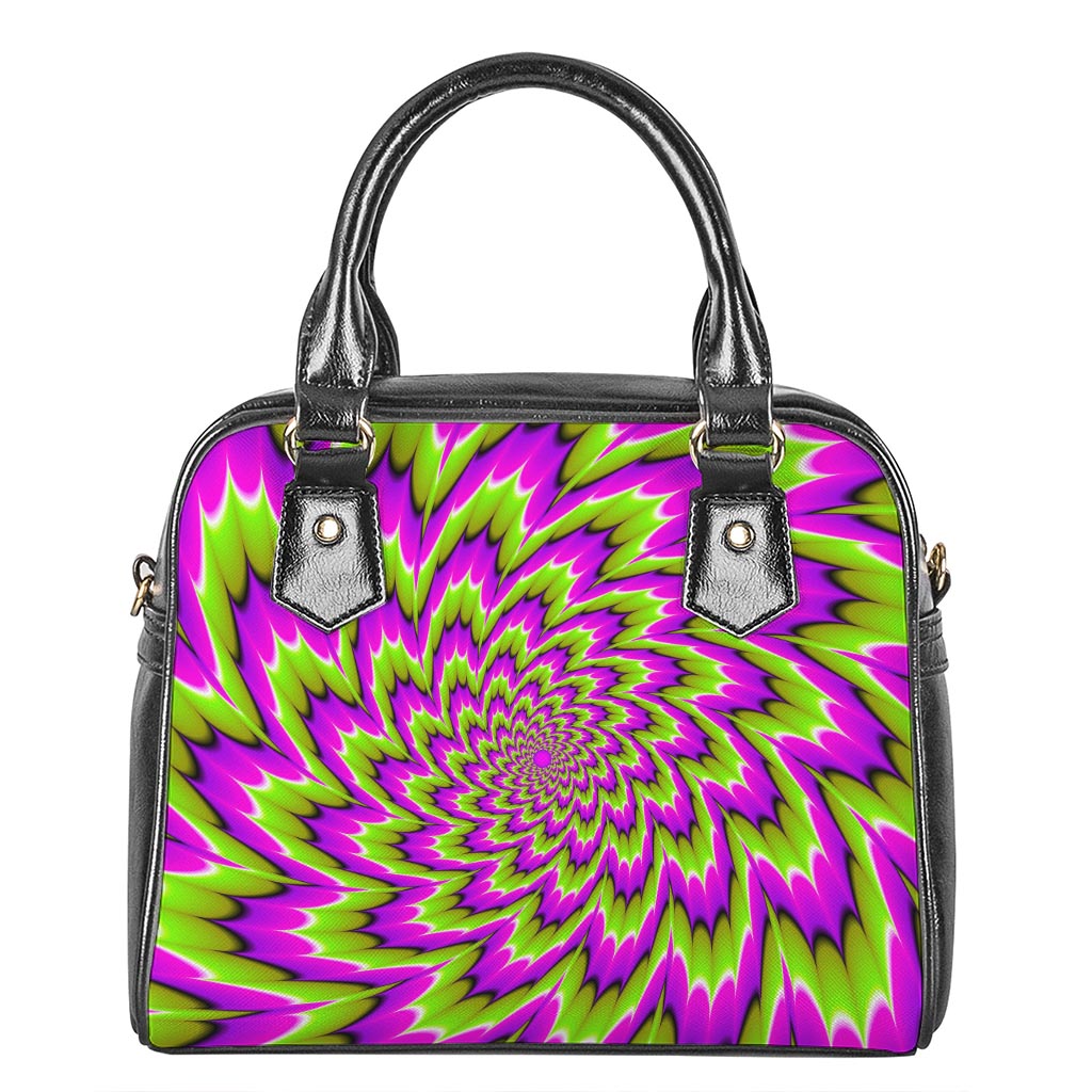 Green Explosion Moving Optical Illusion Shoulder Handbag