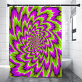 Green Explosion Moving Optical Illusion Shower Curtain