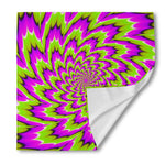 Green Explosion Moving Optical Illusion Silk Bandana