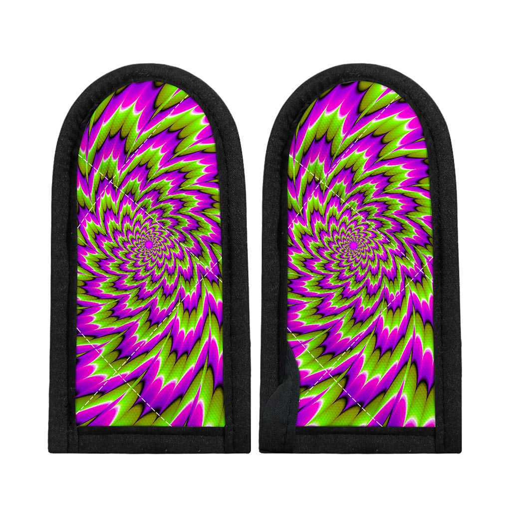 Green Explosion Moving Optical Illusion Skillet Handle Cover