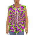Green Explosion Moving Optical Illusion Sleeveless Baseball Jersey