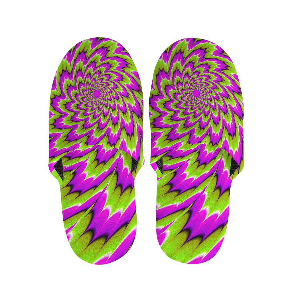Green Explosion Moving Optical Illusion Slippers