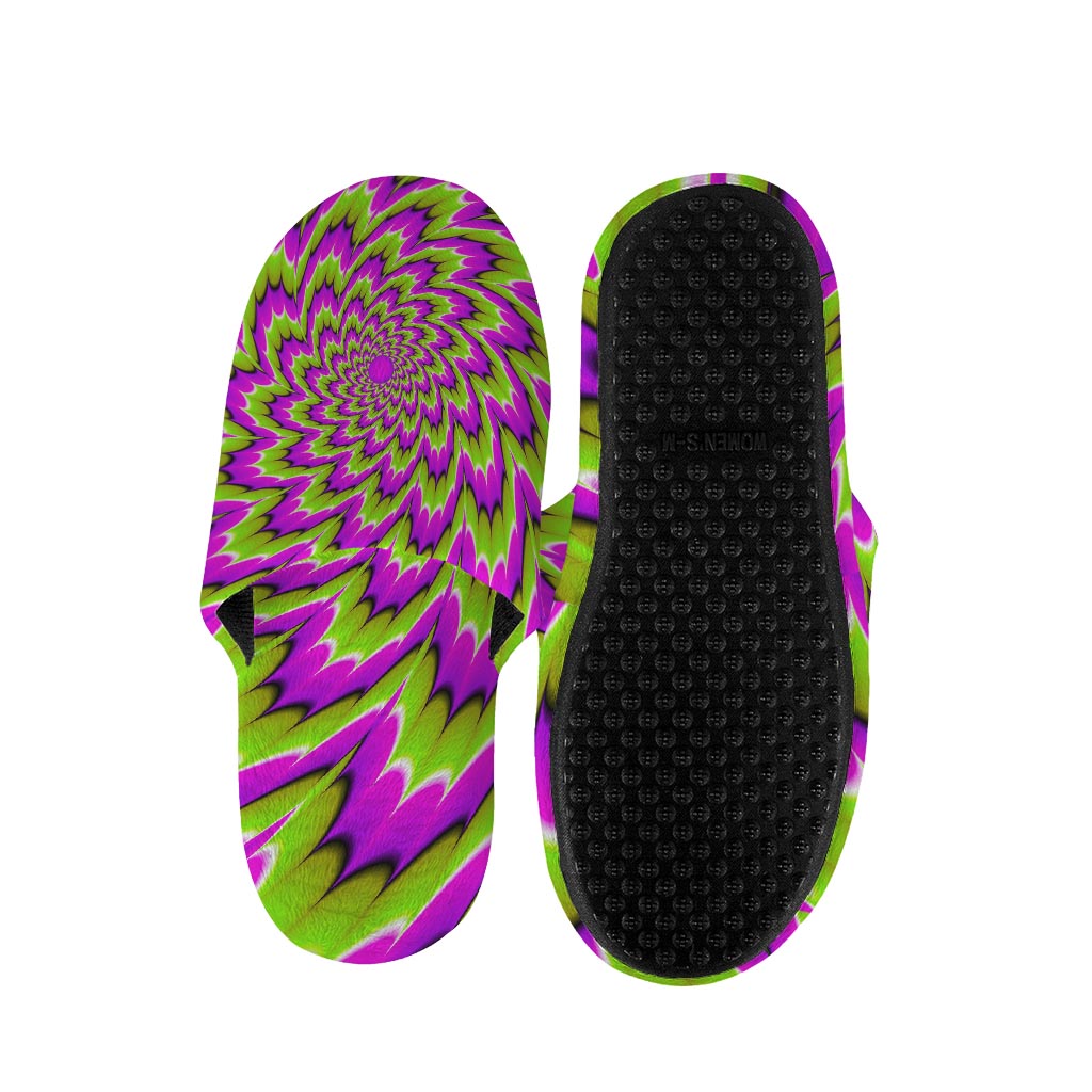 Green Explosion Moving Optical Illusion Slippers