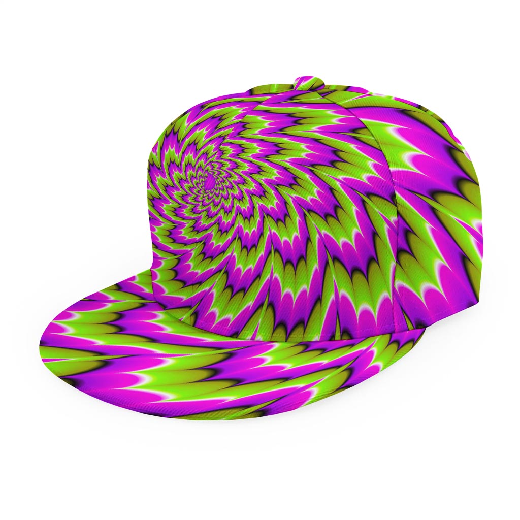 Green Explosion Moving Optical Illusion Snapback Cap