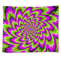 Green Explosion Moving Optical Illusion Tapestry