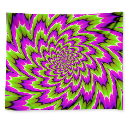 Green Explosion Moving Optical Illusion Tapestry