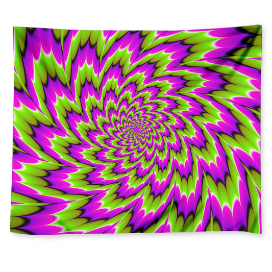 Green Explosion Moving Optical Illusion Tapestry