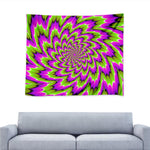 Green Explosion Moving Optical Illusion Tapestry