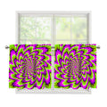 Green Explosion Moving Optical Illusion Tier Curtains
