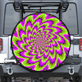 Green Explosion Moving Optical Illusion Tire Cover