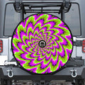 Green Explosion Moving Optical Illusion Tire Cover With Camera Hole
