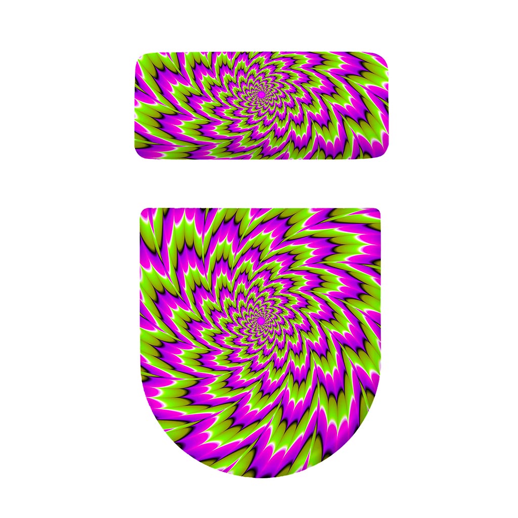 Green Explosion Moving Optical Illusion Toilet Lid And Tank Cover Set
