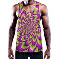 Green Explosion Moving Optical Illusion Men's Workout Tank Top