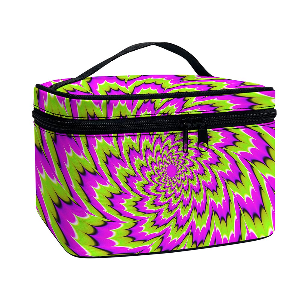 Green Explosion Moving Optical Illusion Travel Makeup Bag