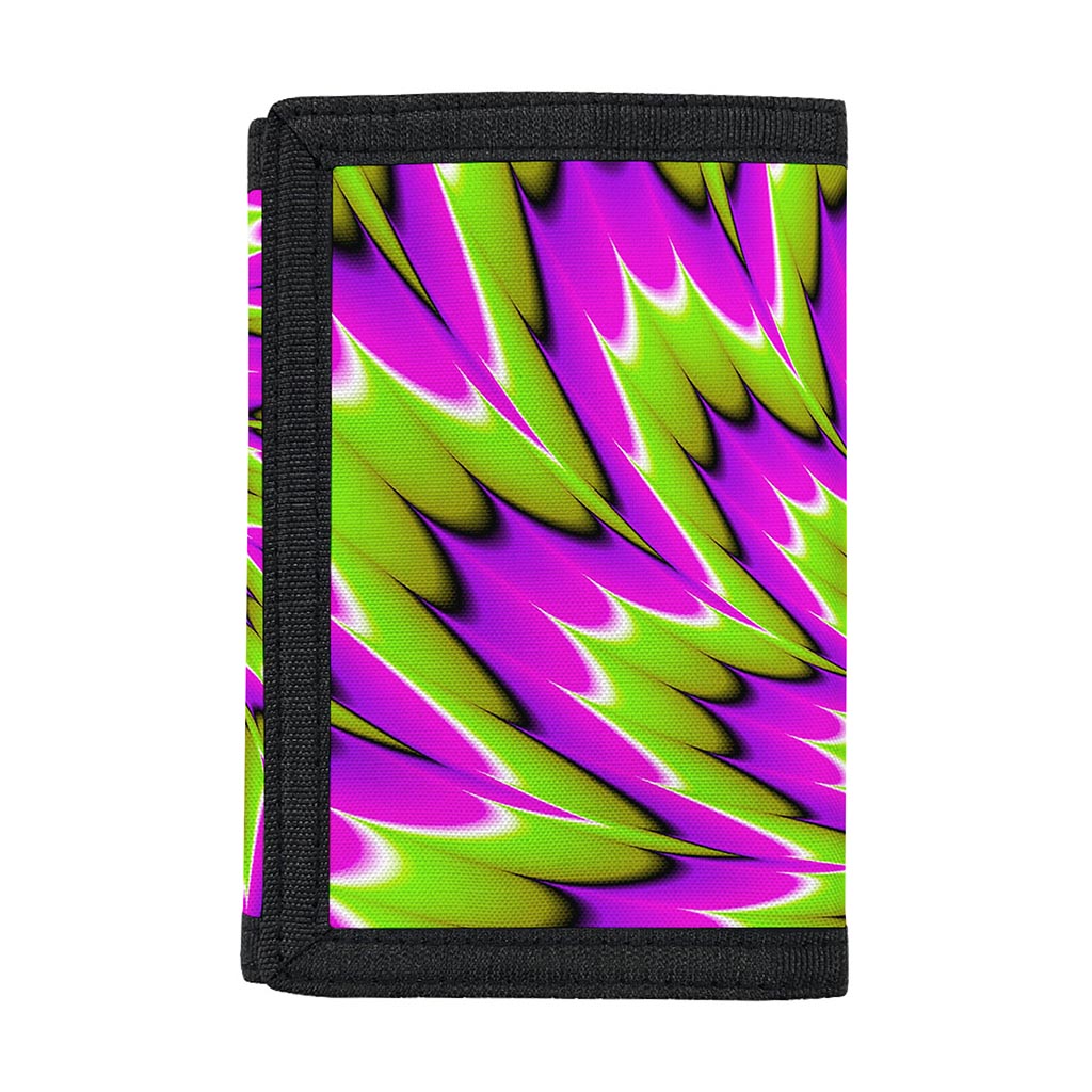 Green Explosion Moving Optical Illusion Trifold Wallet