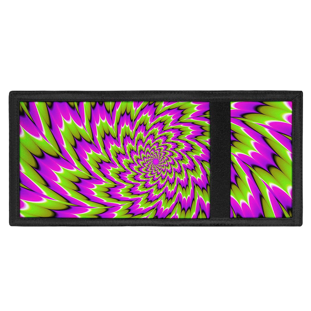 Green Explosion Moving Optical Illusion Trifold Wallet