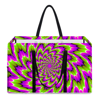 Green Explosion Moving Optical Illusion Utility Tote Bag