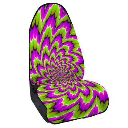 Green Explosion Moving Optical Illusion Waterproof Car Seat Cover