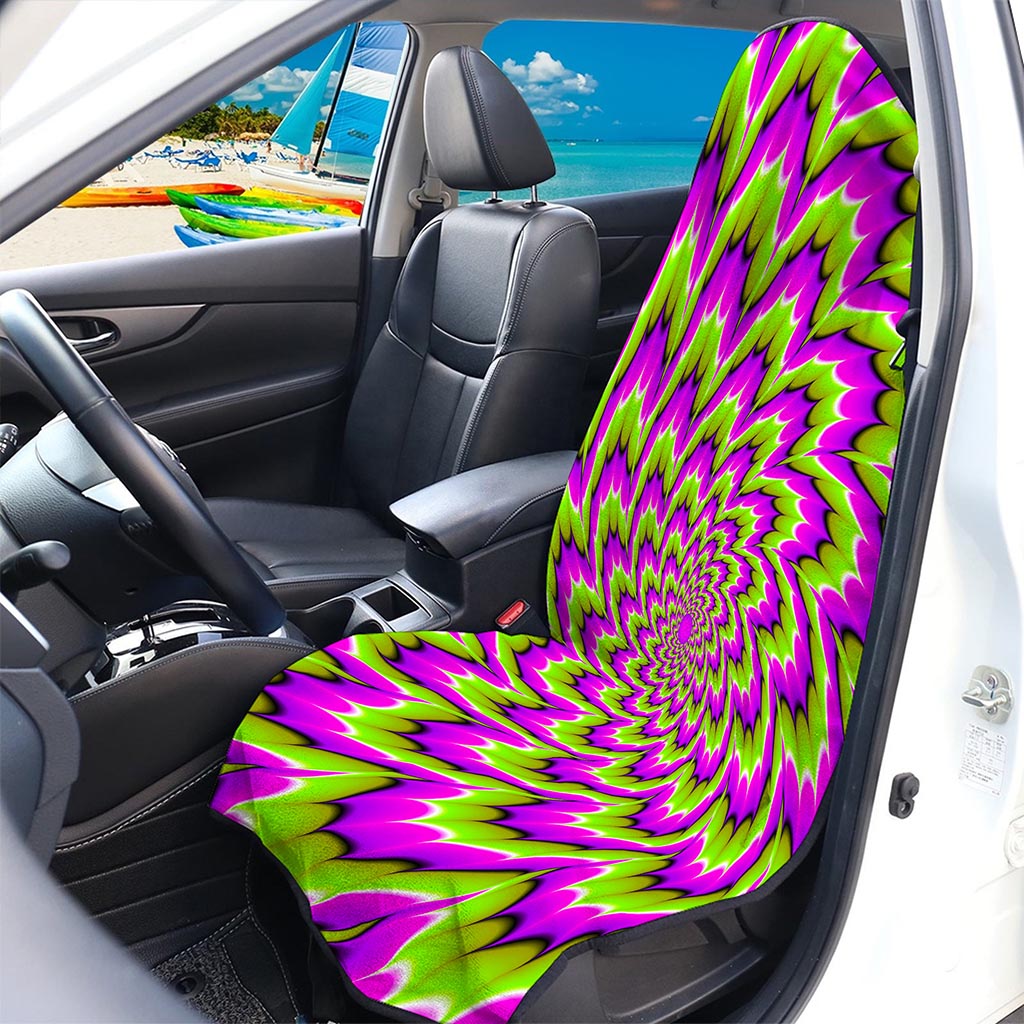 Green Explosion Moving Optical Illusion Waterproof Car Seat Cover