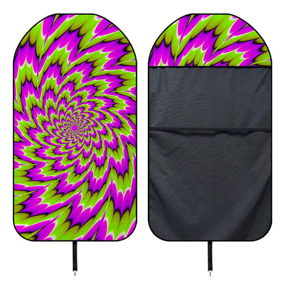 Green Explosion Moving Optical Illusion Waterproof Car Seat Cover