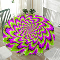 Green Explosion Moving Optical Illusion Waterproof Round Tablecloth