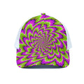 Green Explosion Moving Optical Illusion White Mesh Trucker Hat