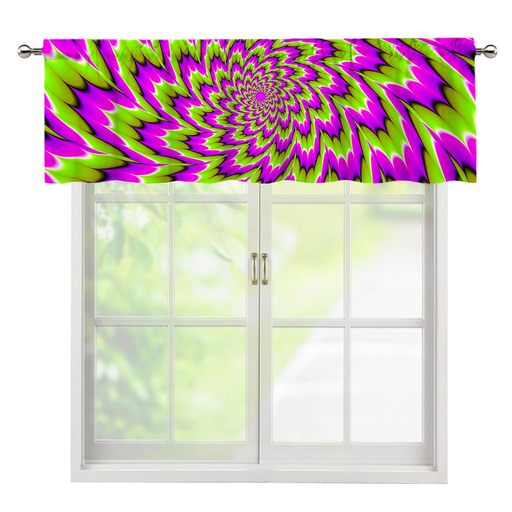 Green Explosion Moving Optical Illusion Window Valance