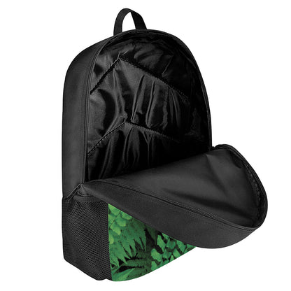 Green Fern Leaf Print 17 Inch Backpack