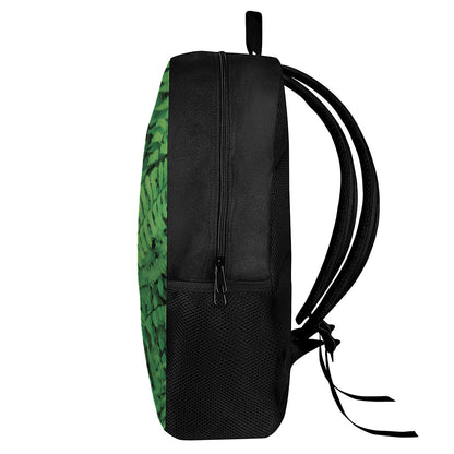 Green Fern Leaf Print 17 Inch Backpack