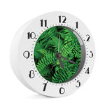 Green Fern Leaf Print Alarm Clock
