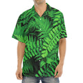 Green Fern Leaf Print Aloha Shirt