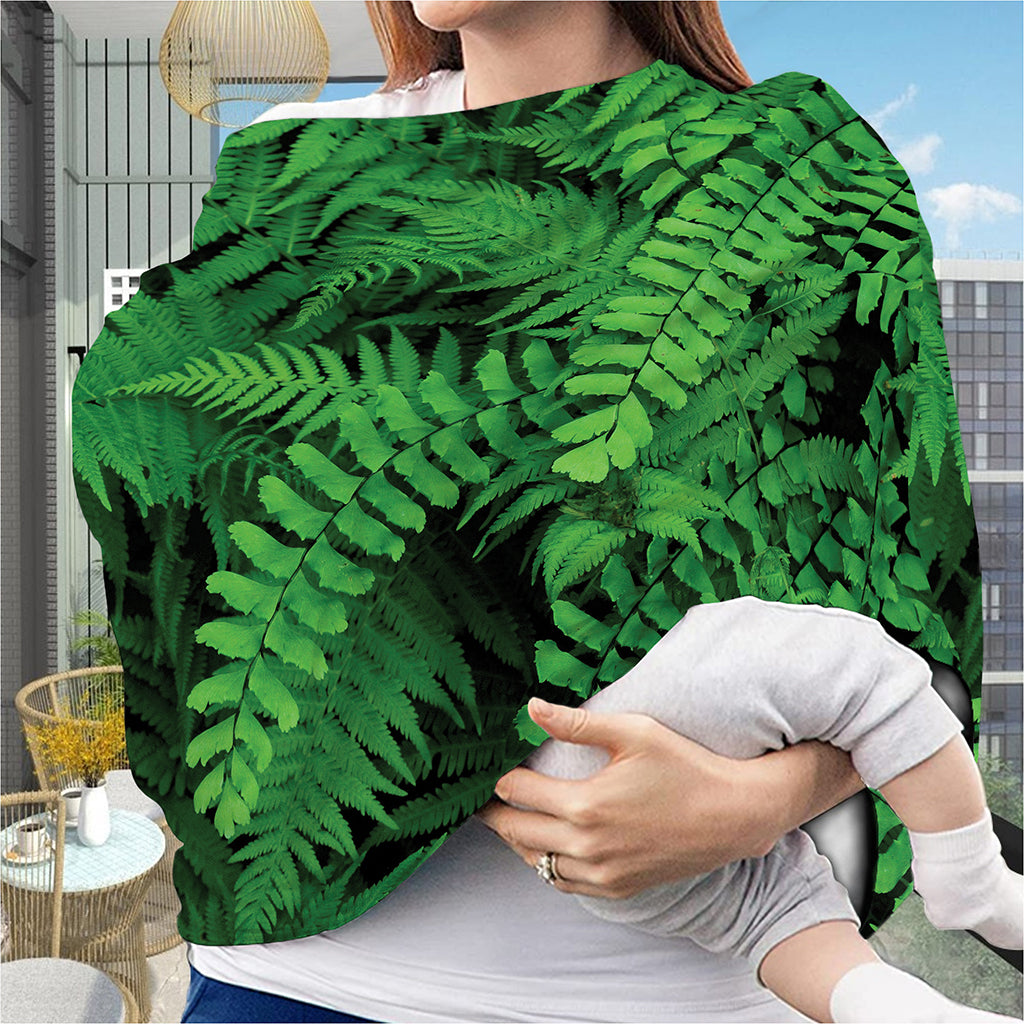 Green Fern Leaf Print Baby Seat Cover