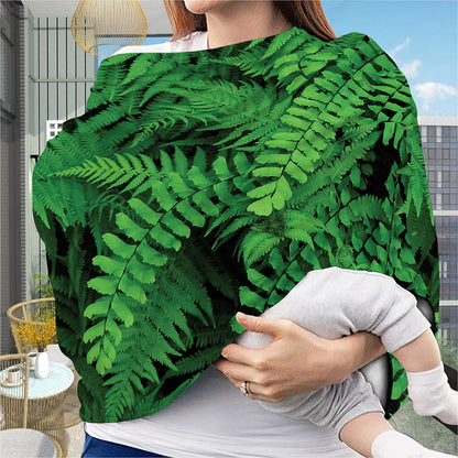 Green Fern Leaf Print Baby Seat Cover