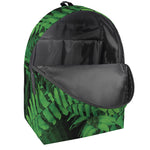 Green Fern Leaf Print Backpack