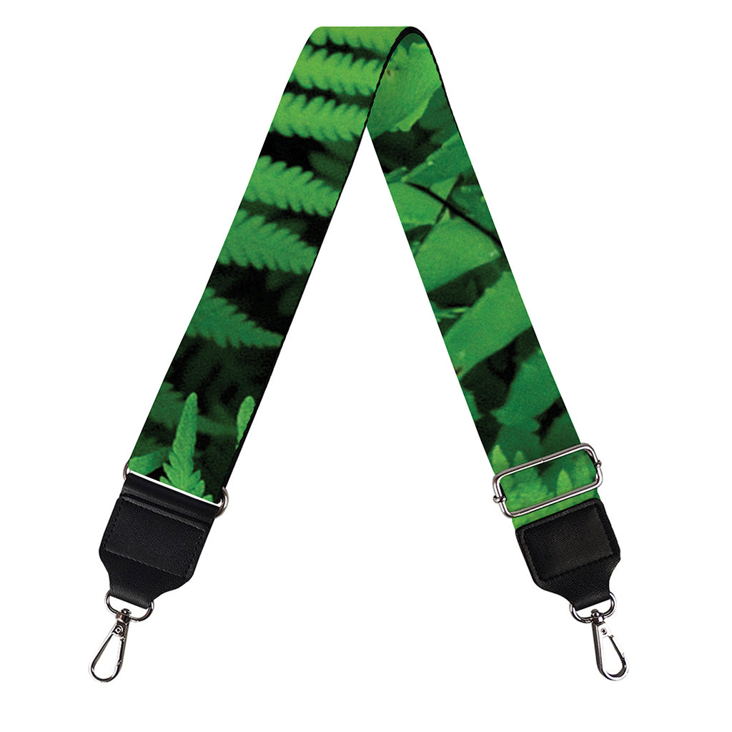 Green Fern Leaf Print Bag Strap