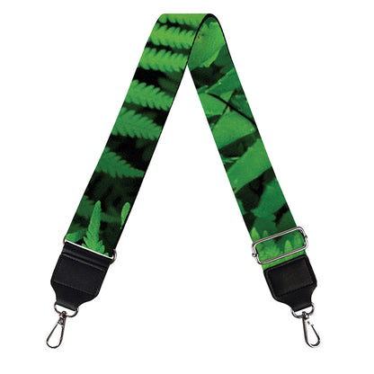 Green Fern Leaf Print Bag Strap