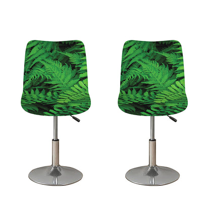 Green Fern Leaf Print Bar Stool Covers