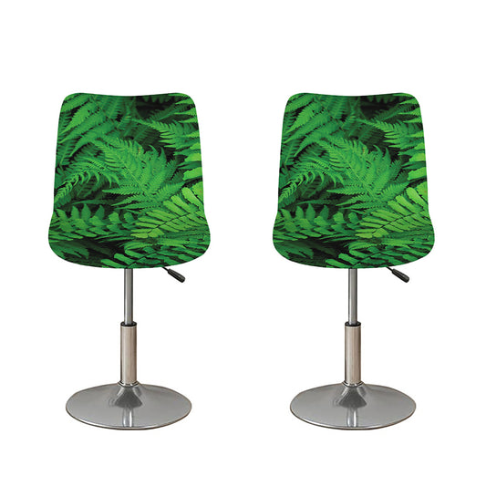 Green Fern Leaf Print Bar Stool Covers