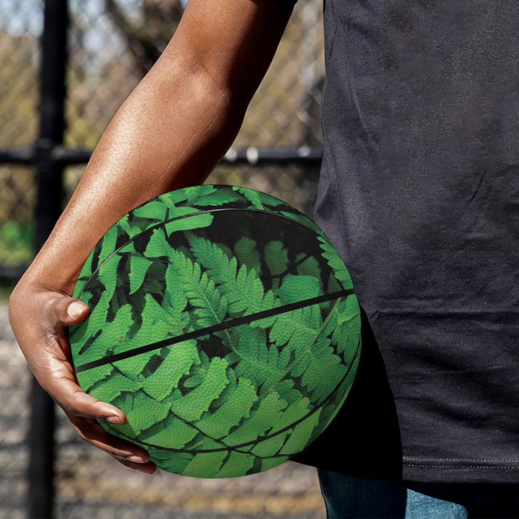 Green Fern Leaf Print Basketball