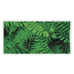 Green Fern Leaf Print Beach Towel