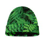 Green Fern Leaf Print Beanie