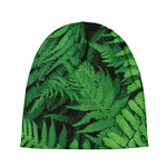 Green Fern Leaf Print Beanie