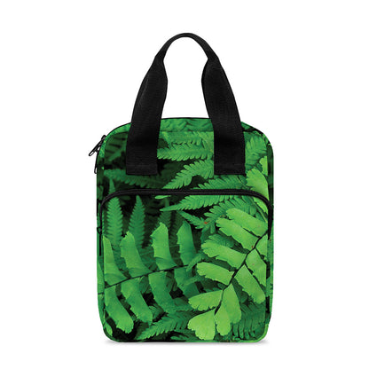 Green Fern Leaf Print Bible Tote Bag