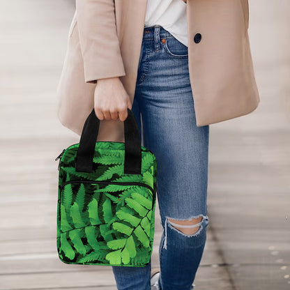 Green Fern Leaf Print Bible Tote Bag