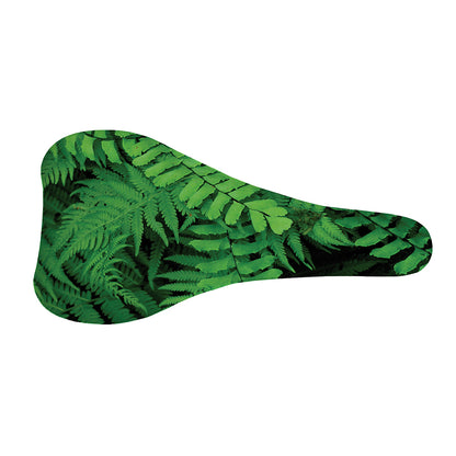 Green Fern Leaf Print Bicycle Seat Cover