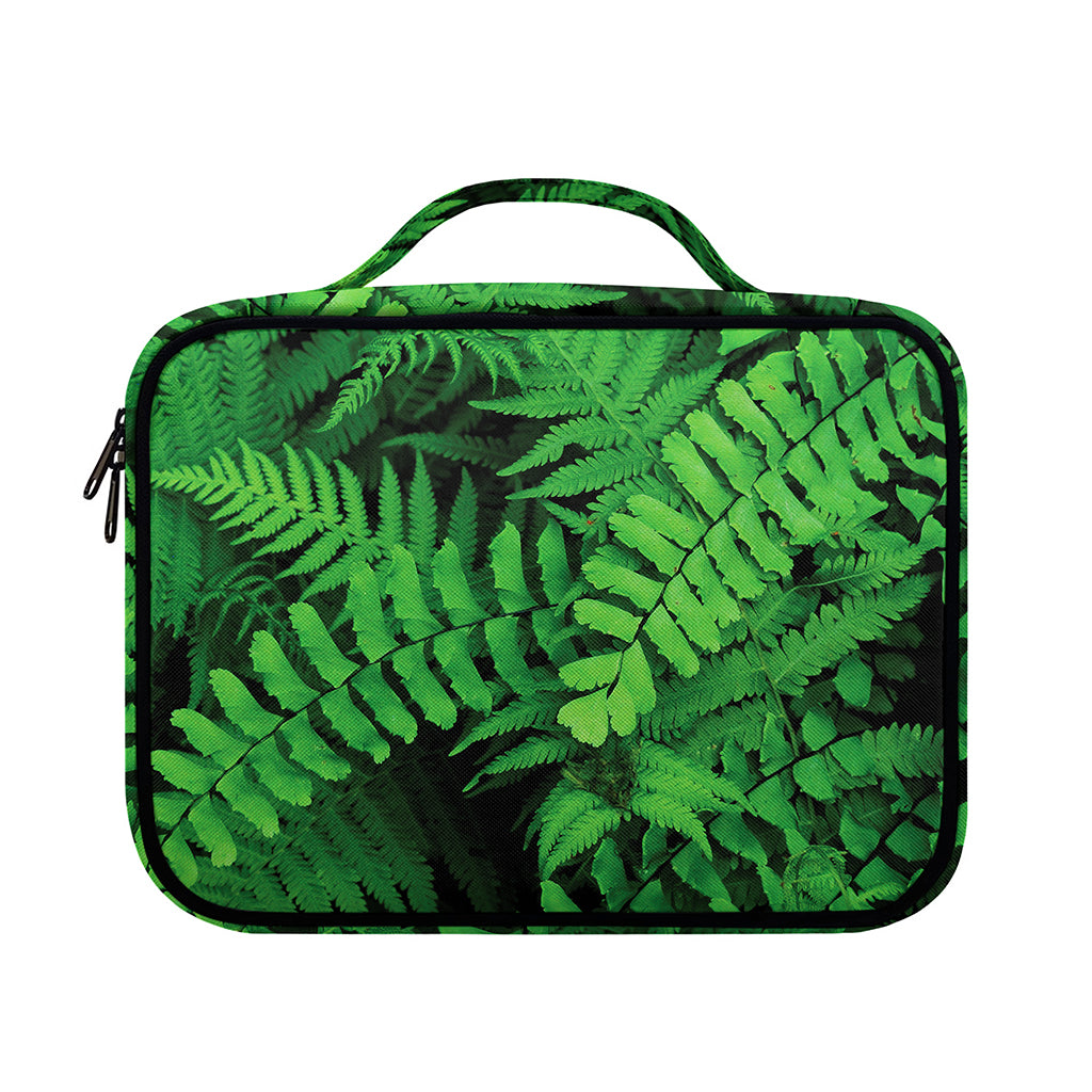 Green Fern Leaf Print Briefcase Bible Bag