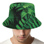 Green Fern Leaf Print Bucket Hat